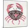 Crab in Pink and Grey-Cat Coquillette-Mounted Premium Giclee Print