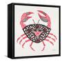 Crab in Pink and Grey-Cat Coquillette-Framed Stretched Canvas