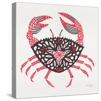 Crab in Pink and Grey-Cat Coquillette-Stretched Canvas
