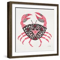 Crab in Pink and Grey-Cat Coquillette-Framed Giclee Print