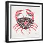 Crab in Pink and Grey-Cat Coquillette-Framed Giclee Print