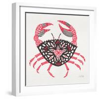 Crab in Pink and Grey-Cat Coquillette-Framed Giclee Print