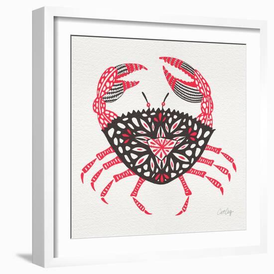 Crab in Pink and Grey-Cat Coquillette-Framed Giclee Print