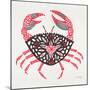 Crab in Pink and Grey-Cat Coquillette-Mounted Giclee Print