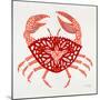 Crab in Red-Cat Coquillette-Mounted Premium Giclee Print