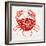 Crab in Red-Cat Coquillette-Framed Giclee Print