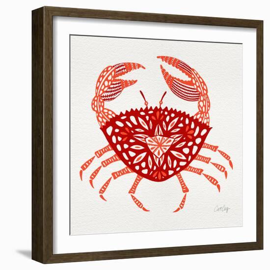 Crab in Red-Cat Coquillette-Framed Giclee Print