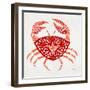 Crab in Red-Cat Coquillette-Framed Giclee Print