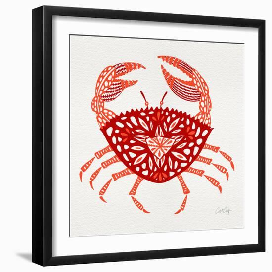 Crab in Red-Cat Coquillette-Framed Giclee Print