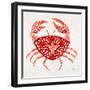 Crab in Red-Cat Coquillette-Framed Giclee Print