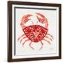 Crab in Red-Cat Coquillette-Framed Giclee Print