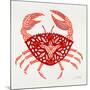 Crab in Red-Cat Coquillette-Mounted Giclee Print