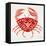 Crab in Red-Cat Coquillette-Framed Stretched Canvas