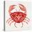 Crab in Red-Cat Coquillette-Stretched Canvas