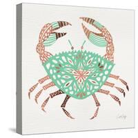 Crab in Rose Gold and Mint-Cat Coquillette-Stretched Canvas