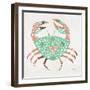 Crab in Rose Gold and Mint-Cat Coquillette-Framed Giclee Print