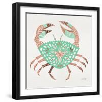 Crab in Rose Gold and Mint-Cat Coquillette-Framed Giclee Print