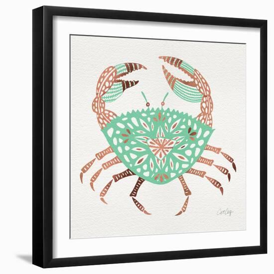 Crab in Rose Gold and Mint-Cat Coquillette-Framed Giclee Print