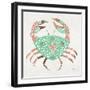 Crab in Rose Gold and Mint-Cat Coquillette-Framed Giclee Print
