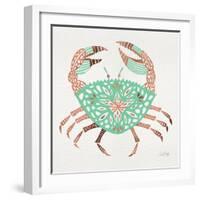 Crab in Rose Gold and Mint-Cat Coquillette-Framed Giclee Print