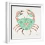 Crab in Rose Gold and Mint-Cat Coquillette-Framed Giclee Print