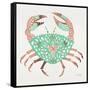 Crab in Rose Gold and Mint-Cat Coquillette-Framed Stretched Canvas