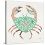 Crab in Rose Gold and Mint-Cat Coquillette-Stretched Canvas