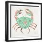 Crab in Rose Gold and Mint-Cat Coquillette-Framed Premium Giclee Print