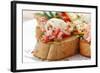 Crab Meat with Toast, Sauce and Fresh Herbs, Close-Up-Kondor83-Framed Photographic Print