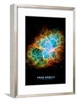 Crab Nebula Text Space Photo Art Poster Print-null-Framed Poster