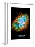 Crab Nebula Text Space Photo Art Poster Print-null-Framed Poster