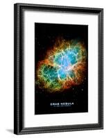 Crab Nebula Text Space Photo Art Poster Print-null-Framed Poster