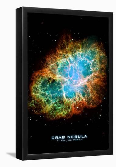 Crab Nebula Text Space Photo Art Poster Print-null-Framed Poster