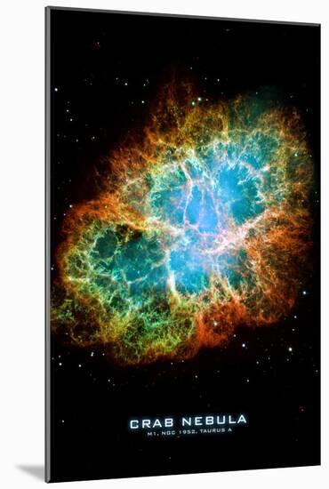 Crab Nebula Text Space Photo Art Poster Print-null-Mounted Poster