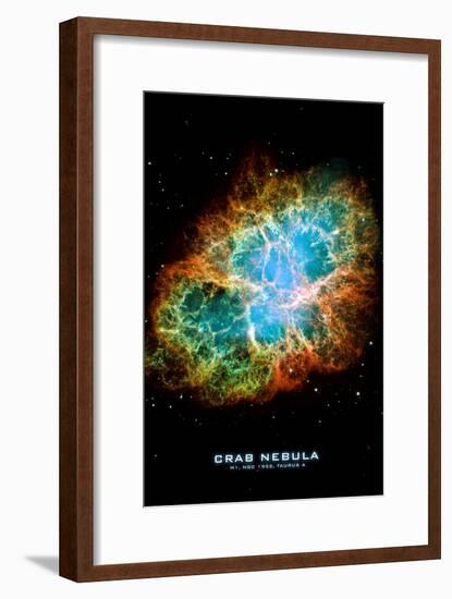 Crab Nebula Text Space Photo Art Poster Print-null-Framed Poster