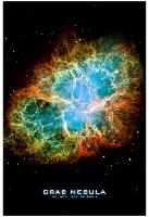 Crab Nebula Text Space Photo Art Poster Print-null-Lamina Framed Poster