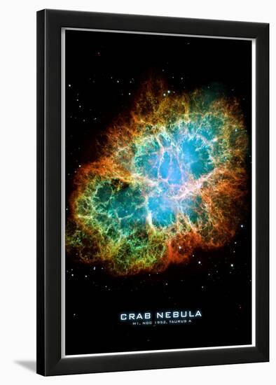 Crab Nebula Text Space Photo Art Poster Print-null-Lamina Framed Poster