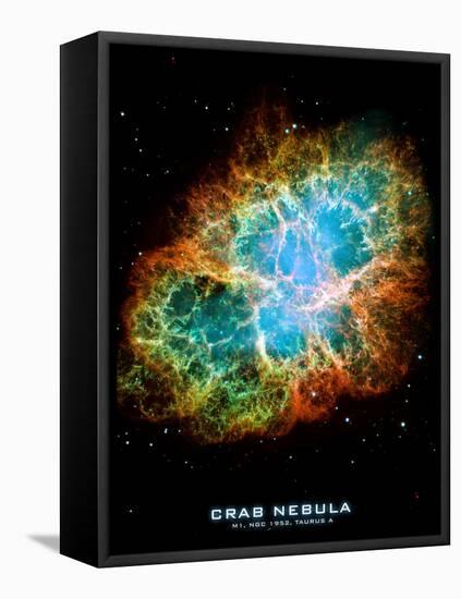 Crab Nebula Text Space Photo Art Poster Print-null-Framed Stretched Canvas