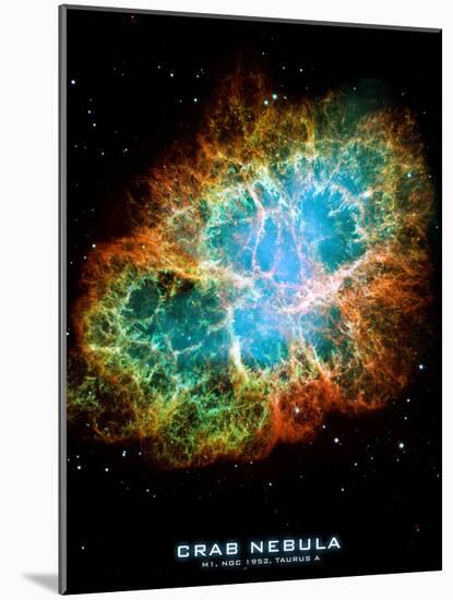 Crab Nebula Text Space Photo Art Poster Print-null-Mounted Poster
