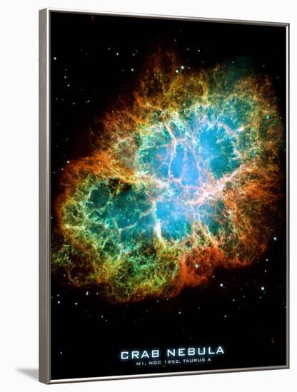 Crab Nebula Text Space Photo Art Poster Print-null-Framed Poster