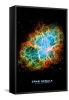 Crab Nebula Text Space Photo-null-Framed Stretched Canvas