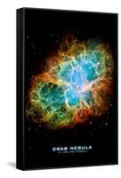 Crab Nebula Text Space Photo-null-Framed Stretched Canvas
