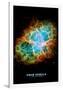 Crab Nebula Text Space Photo-null-Framed Poster