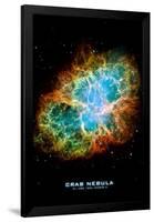 Crab Nebula Text Space Photo-null-Framed Poster