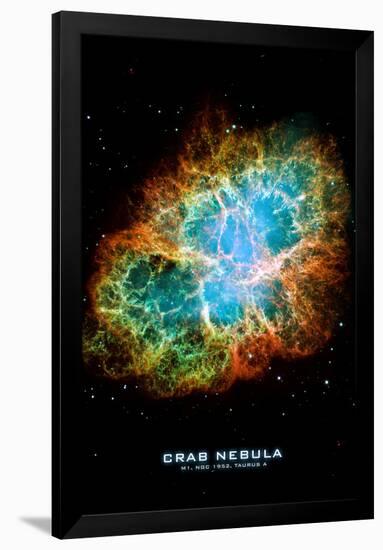 Crab Nebula Text Space Photo-null-Framed Poster