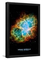 Crab Nebula Text Space Photo-null-Framed Poster