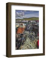Crab pots piled up on the wharf at Portmagee, Skelligs Ring, Ring of Kerry, County Kerry, Munster, -Nigel Hicks-Framed Photographic Print