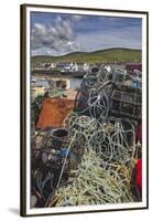 Crab pots piled up on the wharf at Portmagee, Skelligs Ring, Ring of Kerry, County Kerry, Munster, -Nigel Hicks-Framed Premium Photographic Print