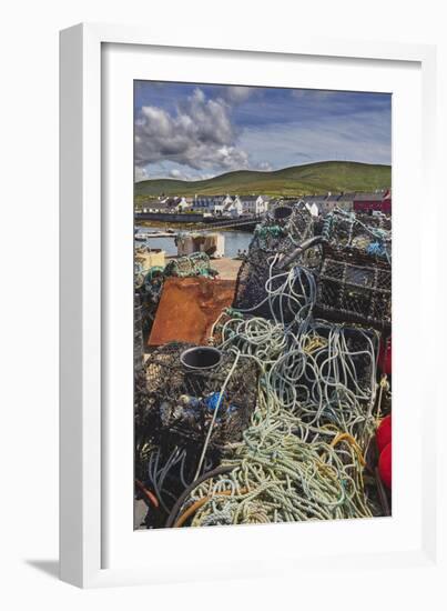 Crab pots piled up on the wharf at Portmagee, Skelligs Ring, Ring of Kerry, County Kerry, Munster, -Nigel Hicks-Framed Photographic Print