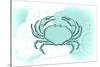 Crab - Teal - Coastal Icon-Lantern Press-Stretched Canvas